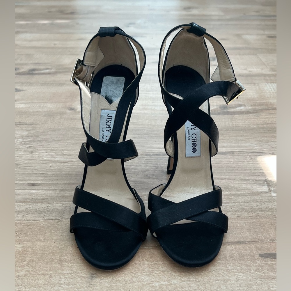 Jimmy Choo Lottie black suede stiletto heels